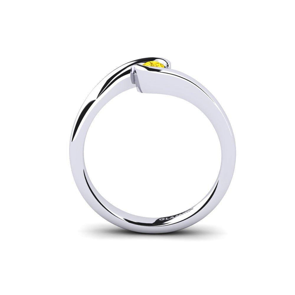 Yellow Sapphire Engagement Ring Bridal Luxuy 0.1crt