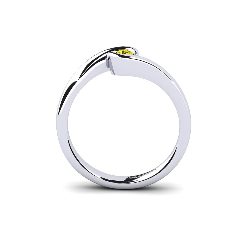 Yellow Diamond Engagement Ring Bridal Luxuy 0.1 crt