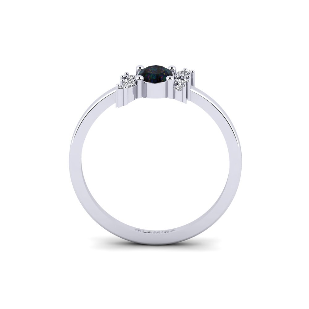 Black Opal Engagement Ring Gaidourosnissi