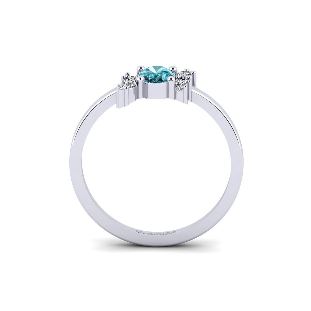 Blue Zircon Engagement Ring Gaidourosnissi