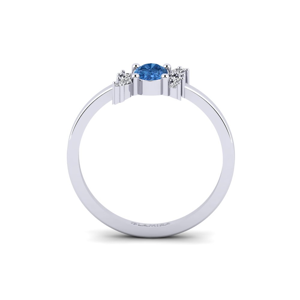 Dark Blue Zirconia Engagement Ring Gaidourosnissi