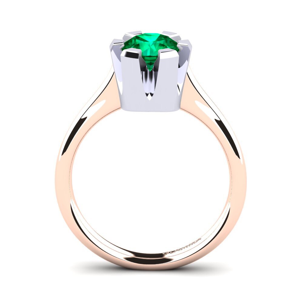 Esmeralda (creada en laboratorio) Anillo de compromiso Galilea 1.0 crt