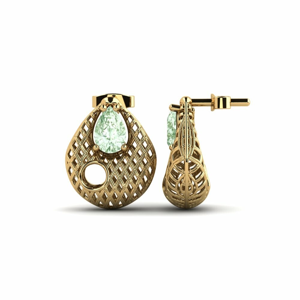 Boucle d'oreille femme Galle Améthyste Verte