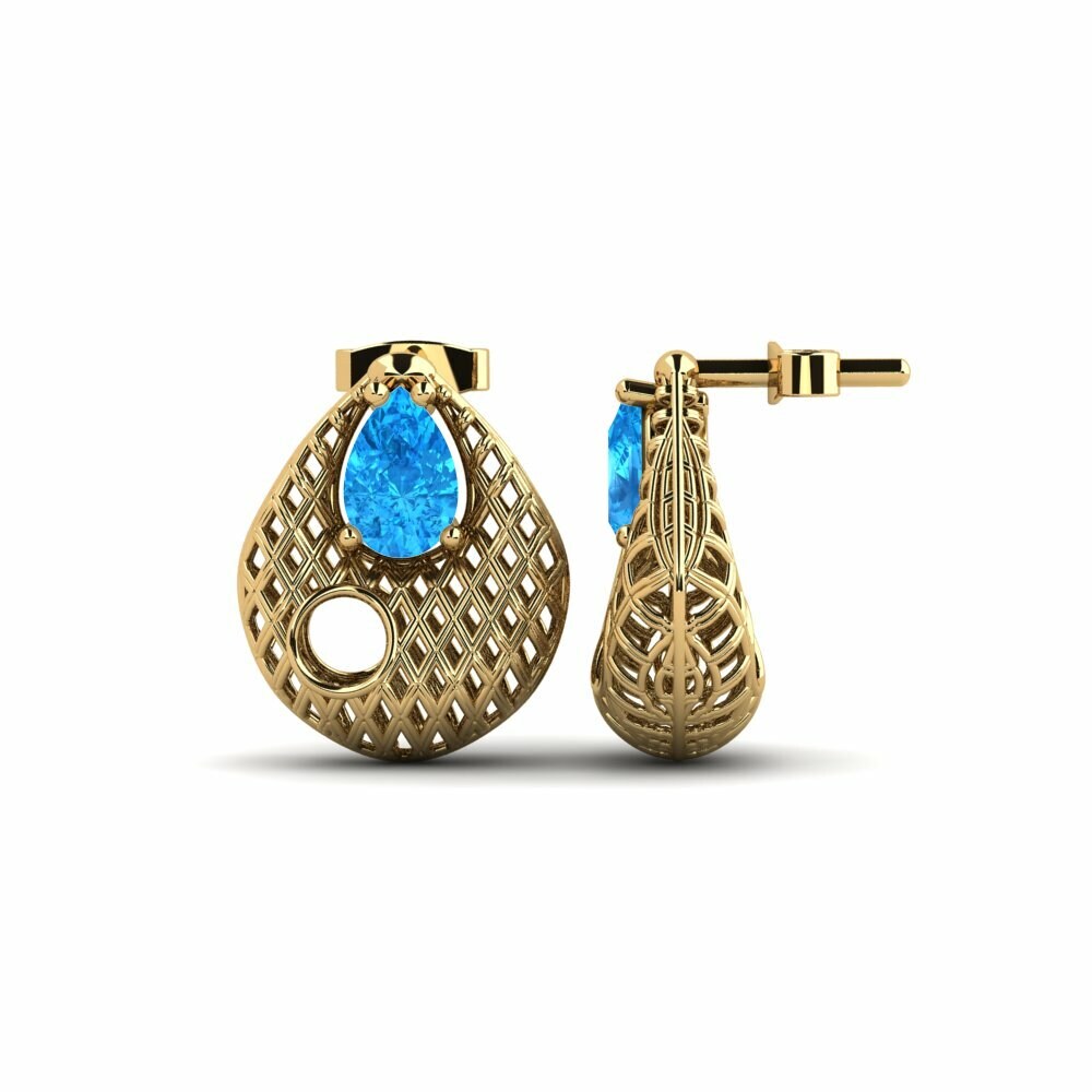 Topacio azul Pendiente de mujer Galle