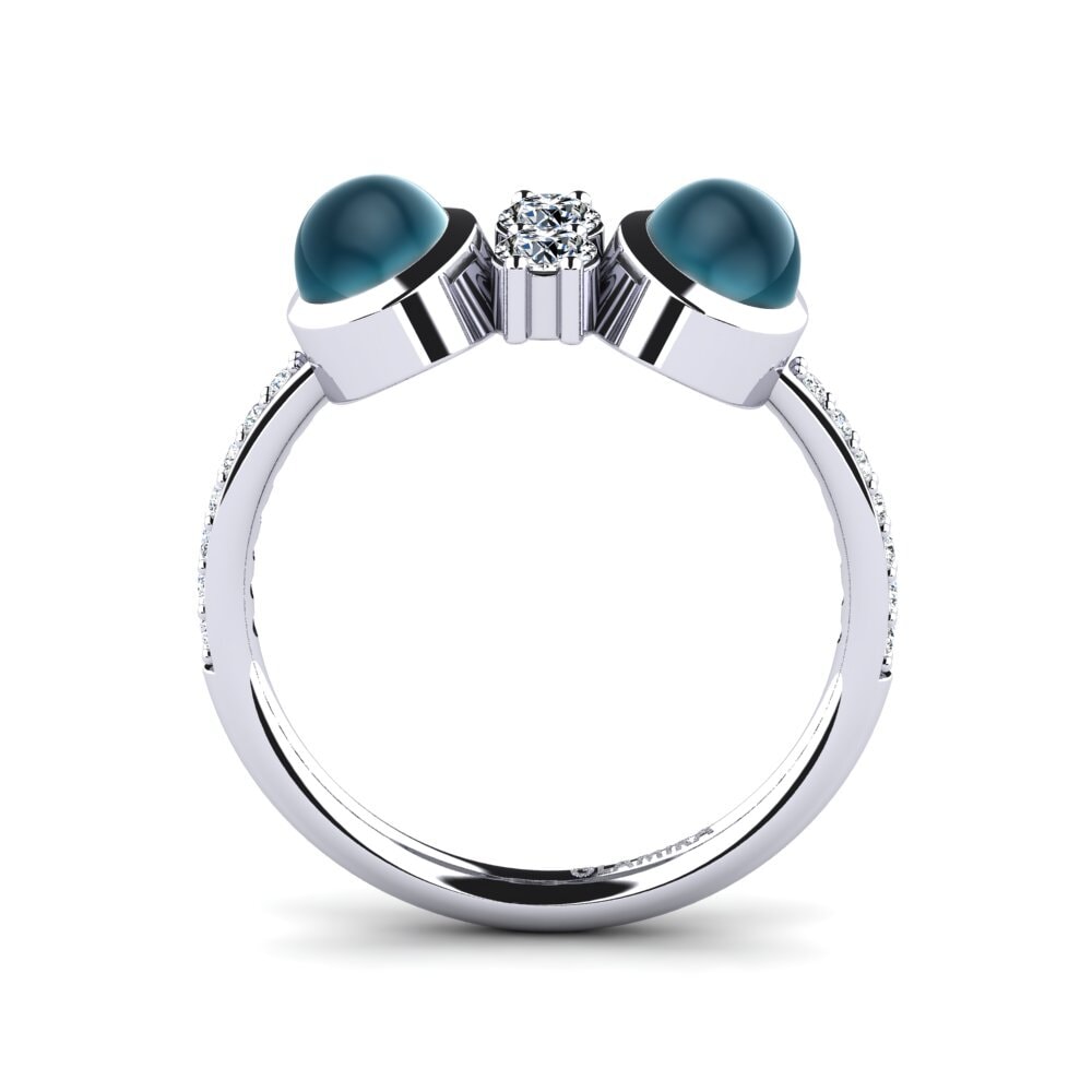 Cabochon London Blue Topaz Ring Gardener