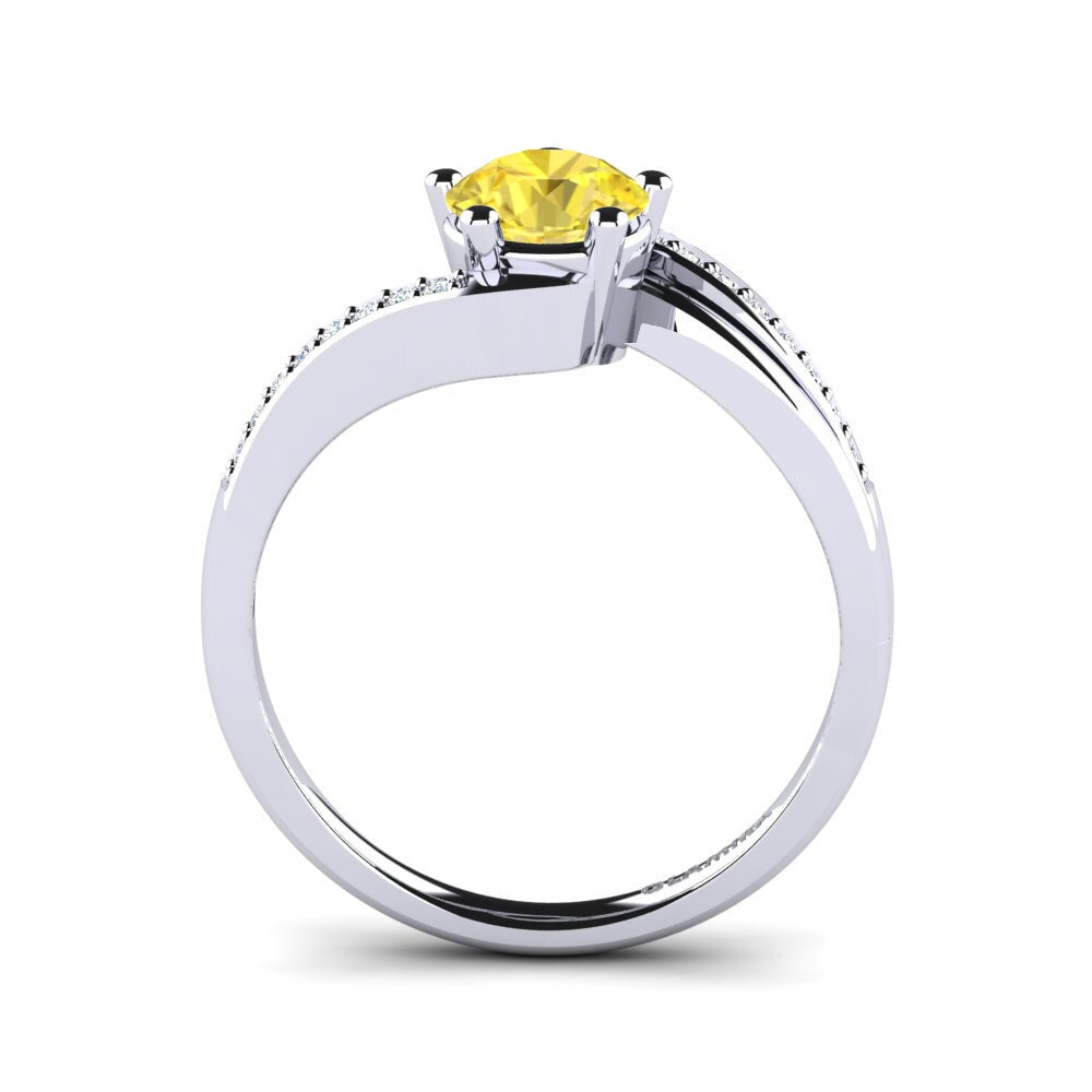 Yellow Sapphire Engagement Ring Gardenia