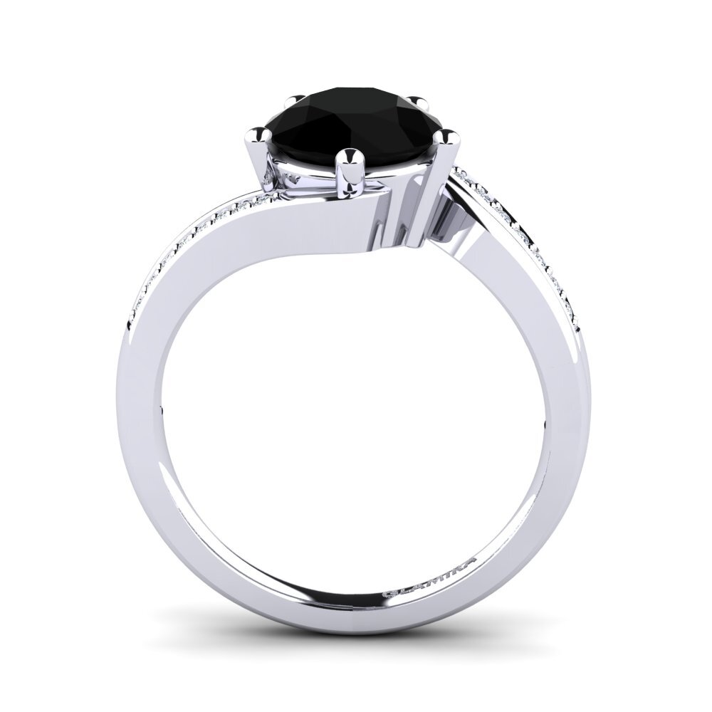 Black Sapphire Engagement Ring Gardenia 2.0 crt