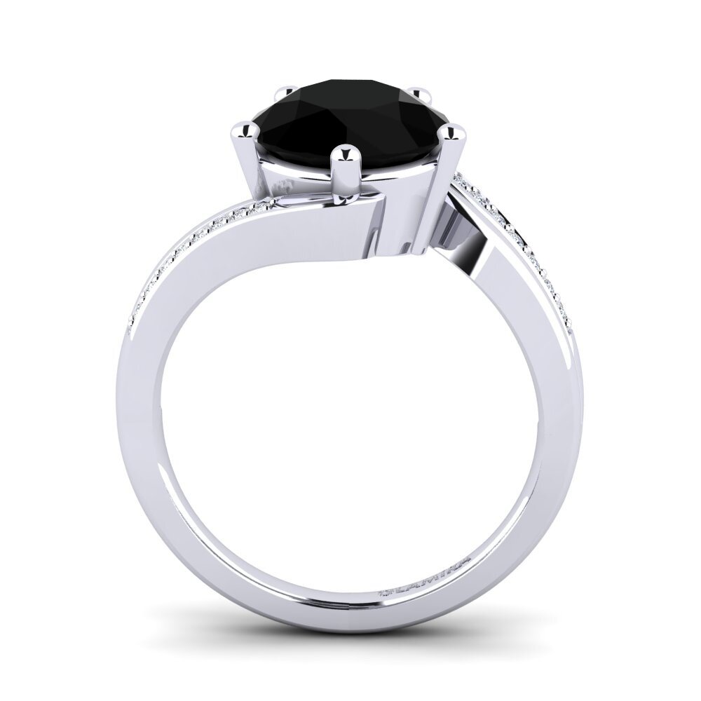 Black Sapphire Engagement Ring Gardenia 3.0 crt