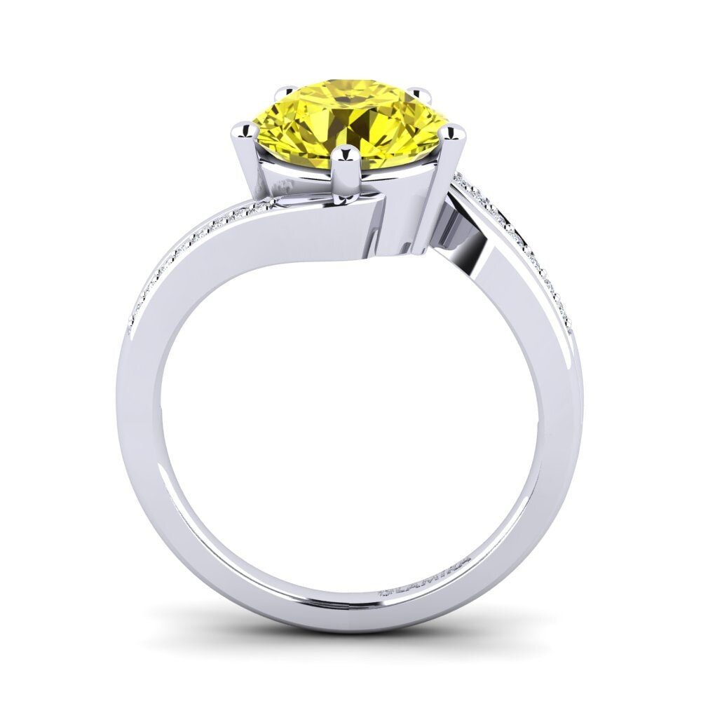Yellow Diamond Engagement Ring Gardenia 3.0 crt