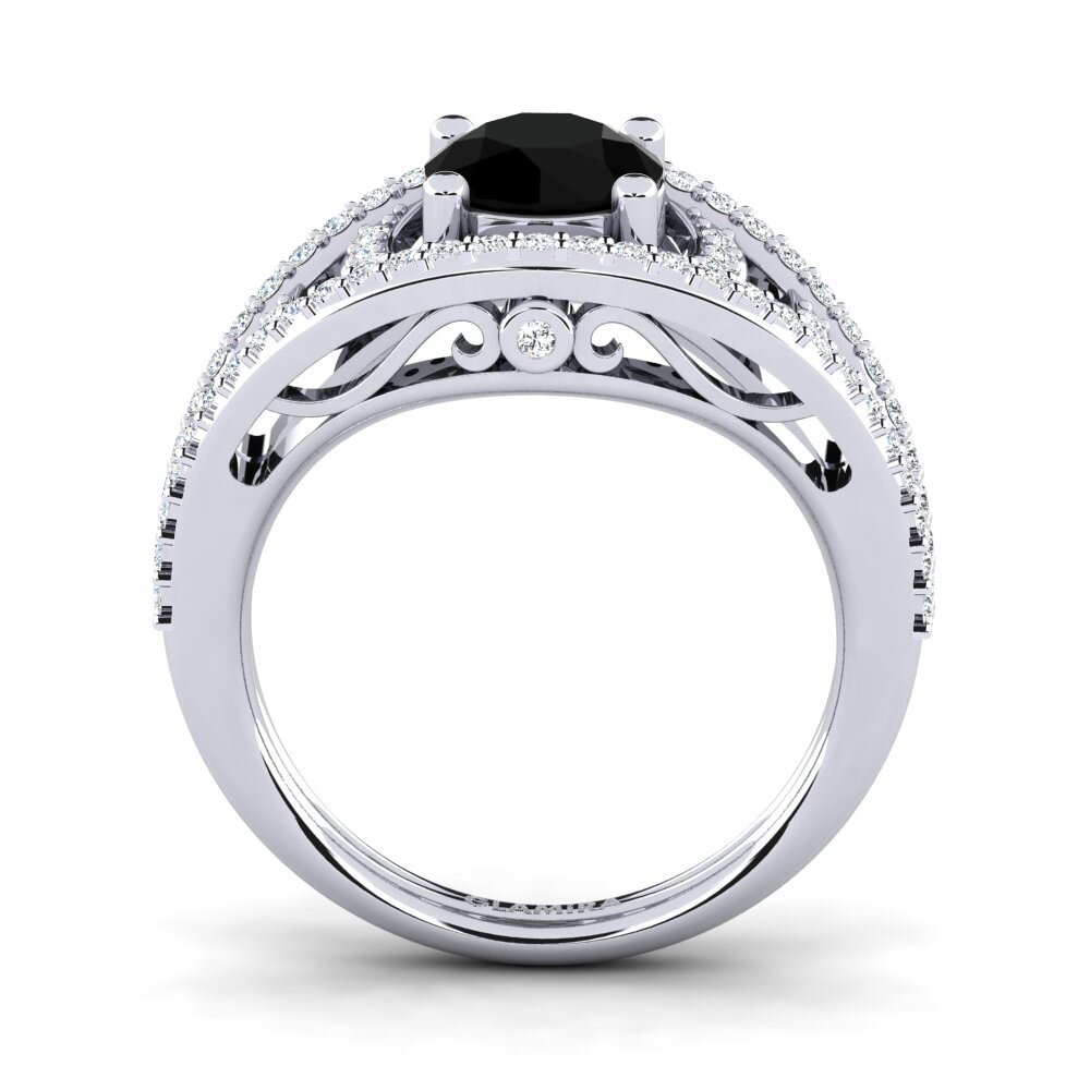 Black Diamond Engagement Ring Garland