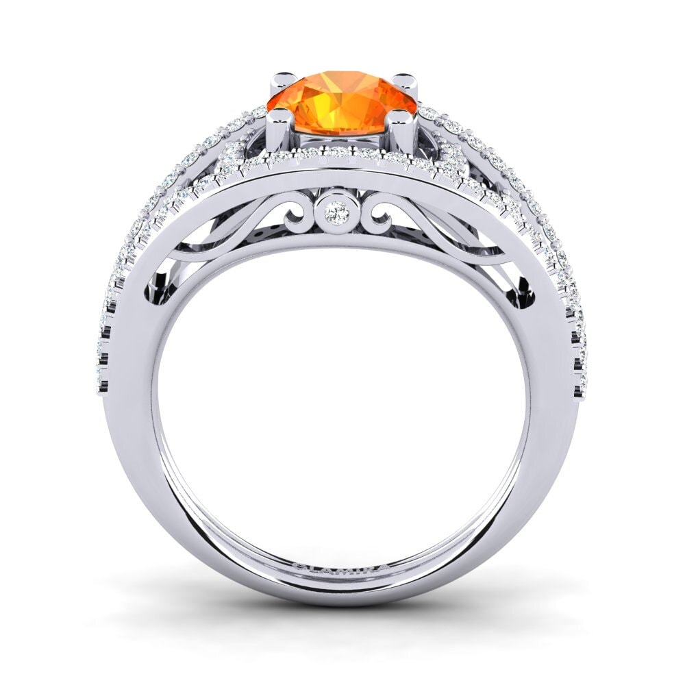 Zafiro Naranja Anillo de compromiso Garland