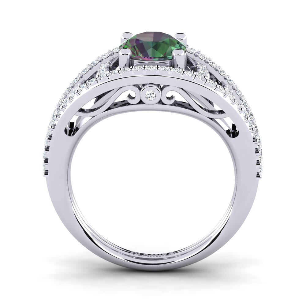 Mystic Topaz Engagement Ring Garland
