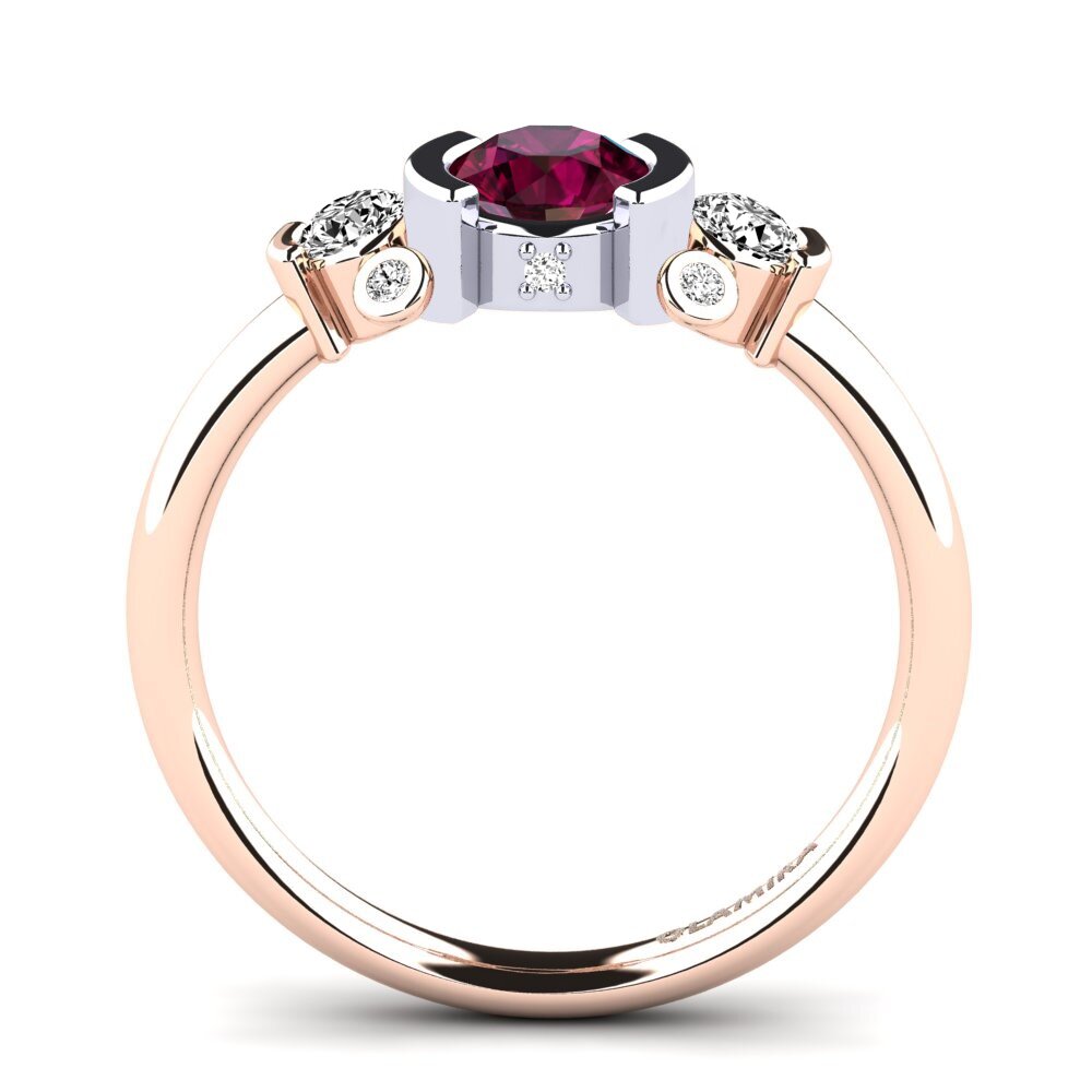 Rhodolite Garnet Engagement Ring Gaspara