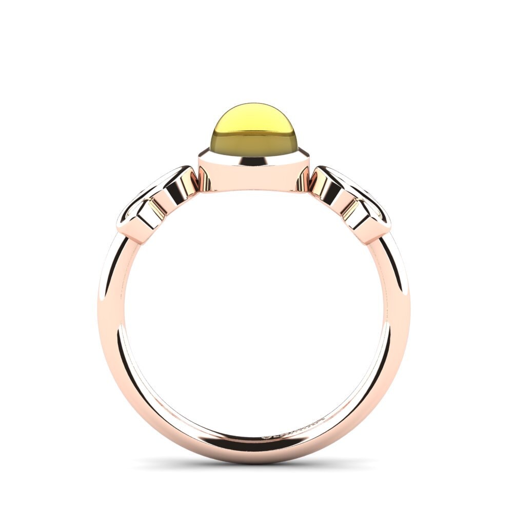 Citrino Cabujón Anillo Gatita