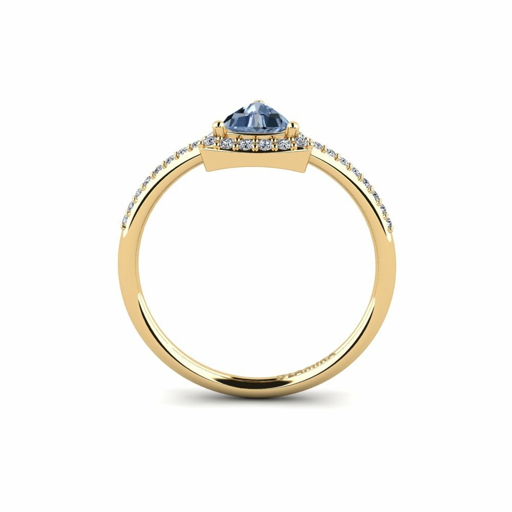 Trillion Diamant Bleu Bague de fiançailles Gaum
