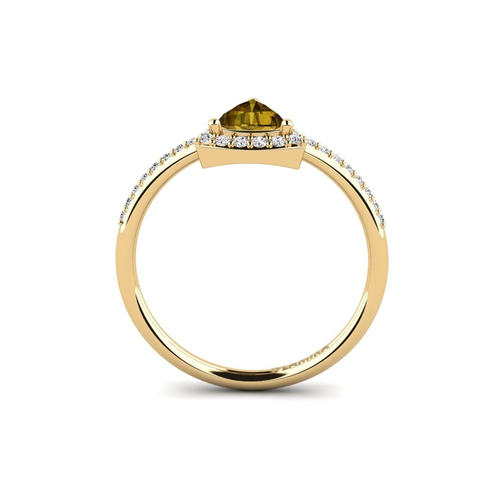 Trillion Brown Zircon Engagement Ring Gaum