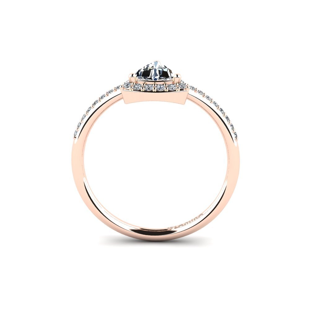 14ct Rose Gold Trillion Engagement Ring Gaum