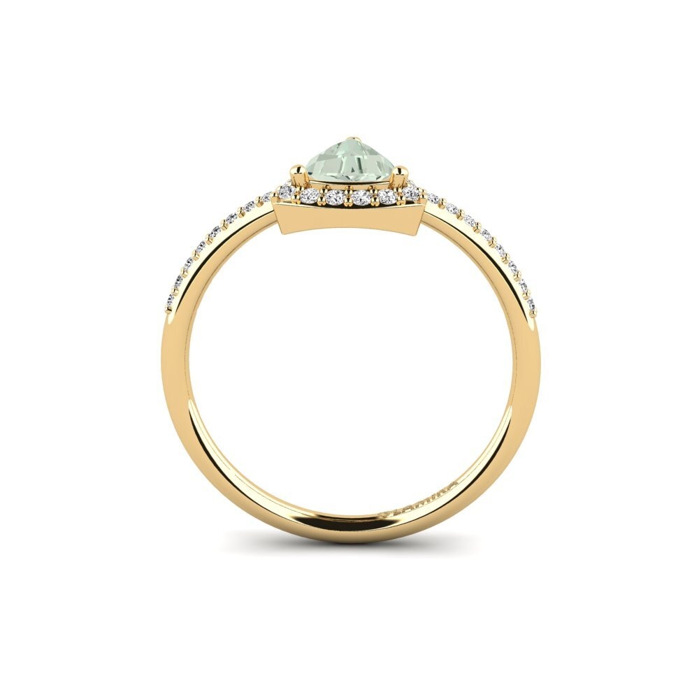 Trillion Green Amethyst Engagement Ring Gaum
