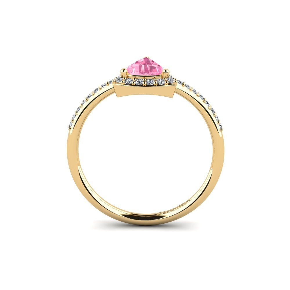Trillion Pink Sapphire Engagement Ring Gaum