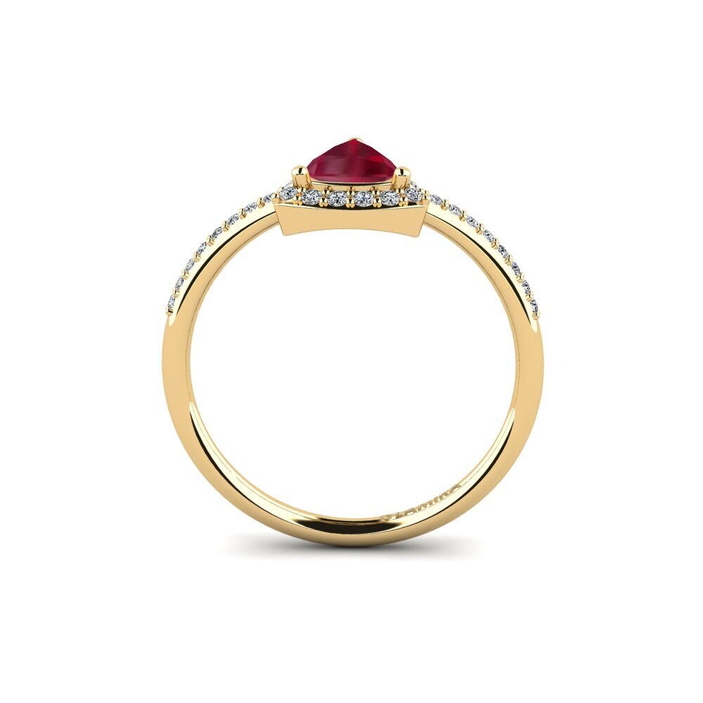 Trillion Ruby Engagement Ring Gaum