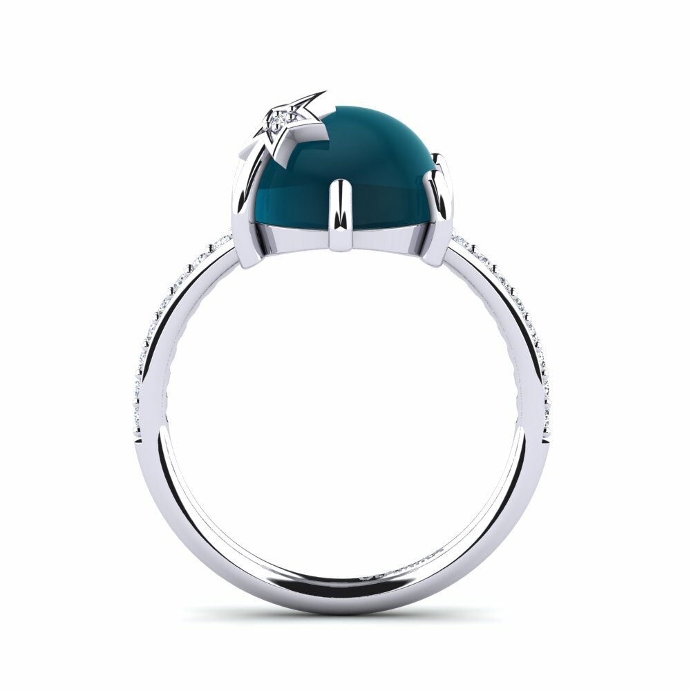 Topaze Bleue De Londres Cabochon Bague Gavrilla