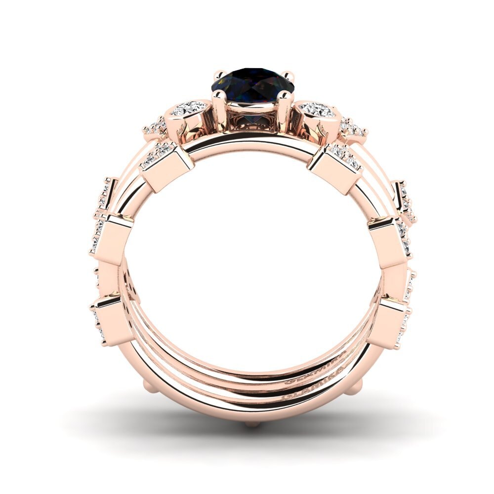 Black Opal Ring Gdend SET