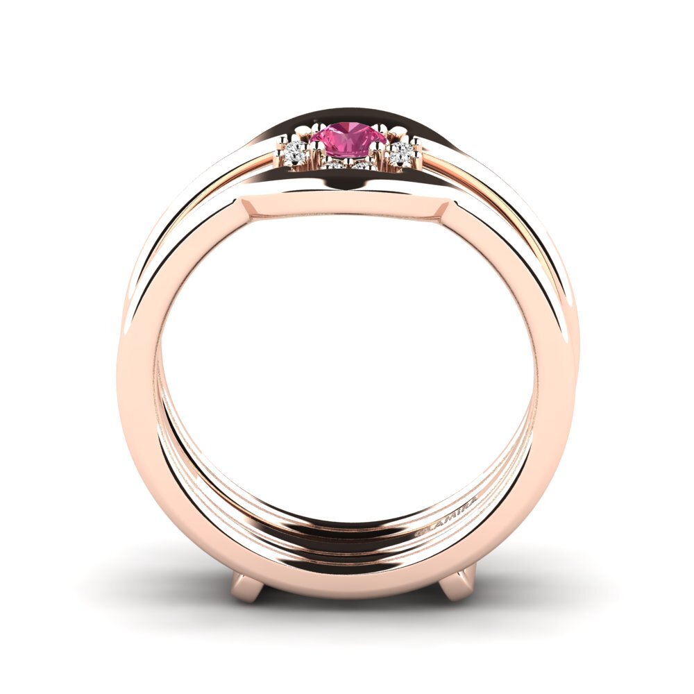 Turmalina rosa Anillo Gegeme SET