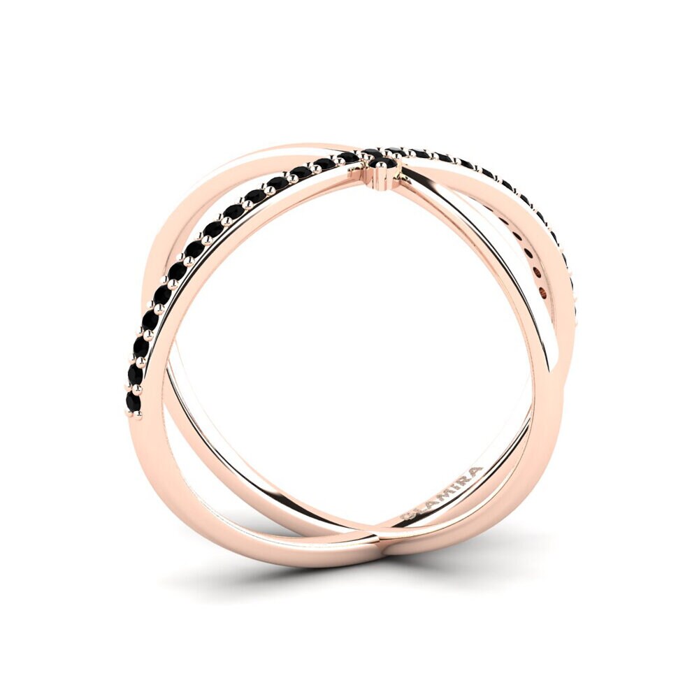 18ct Rose Gold Black Diamond Ring Gehoben