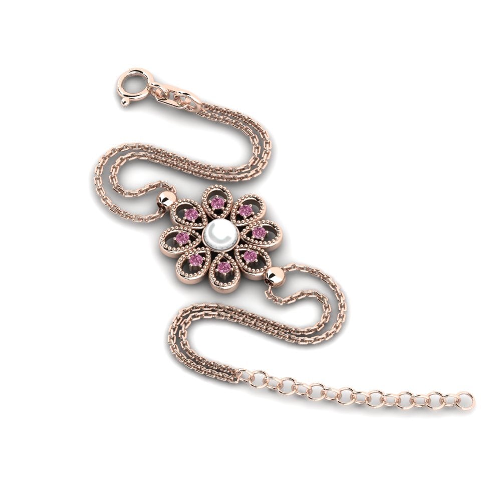 Rotgold 585 Rhodolit-Granat Damen armband Gelan