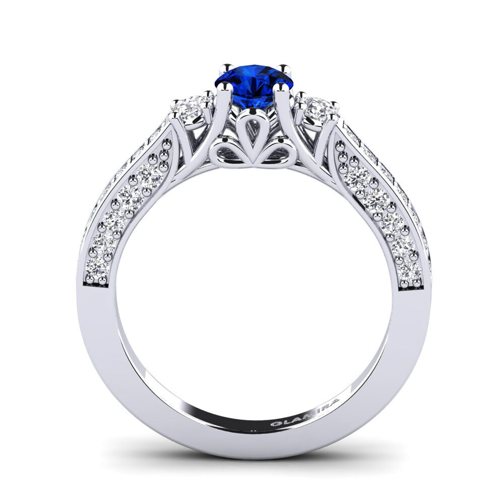 Safiro (Creado en Laboratorio) Set de Anillos Gemmiferous Anillo A