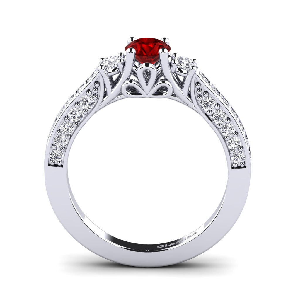 Rubí (Creado en laboratorio) Set de Anillos Gemmiferous Anillo A