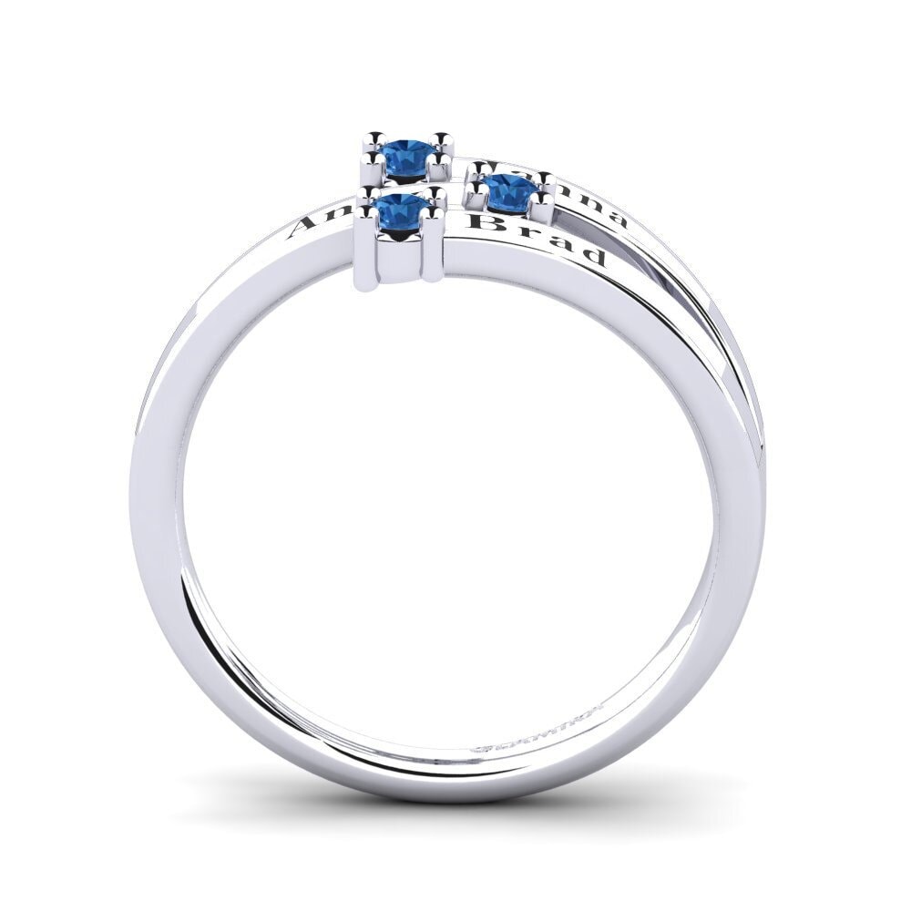 Palladium 950 Dunkelblauer Zirkonia Ringe Geneva