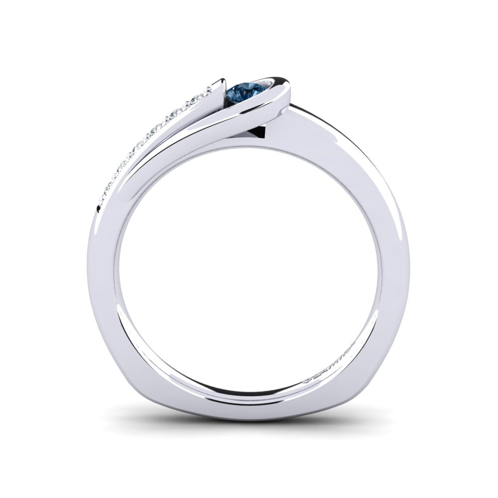 Diamante Azul Anel de Noivado Genifer 0.1 crt