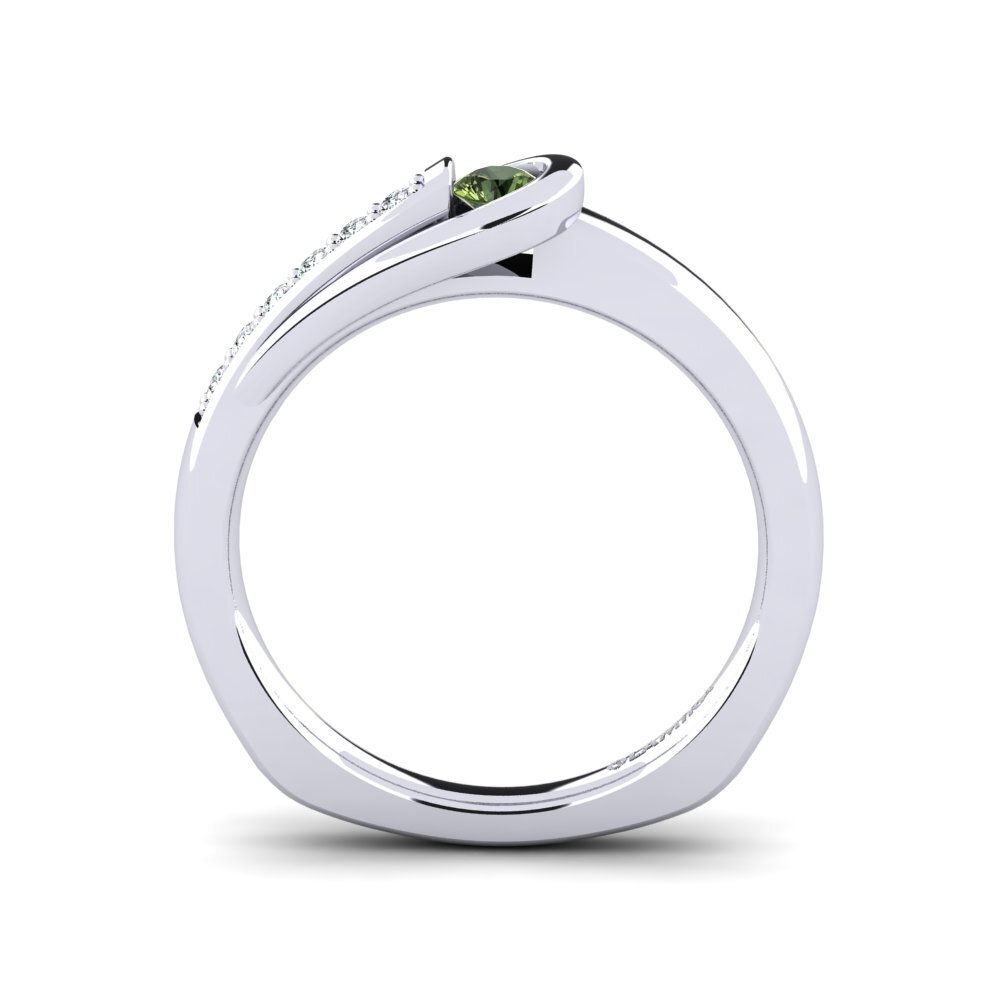Green Sapphire Engagement Ring Genifer 0.1 crt