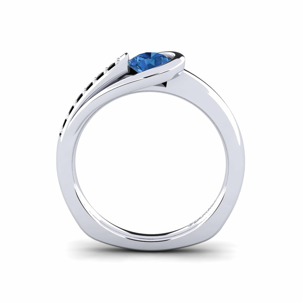 Donker Blauwe Zirkoon Verlovingsring Genifer 0.5 crt