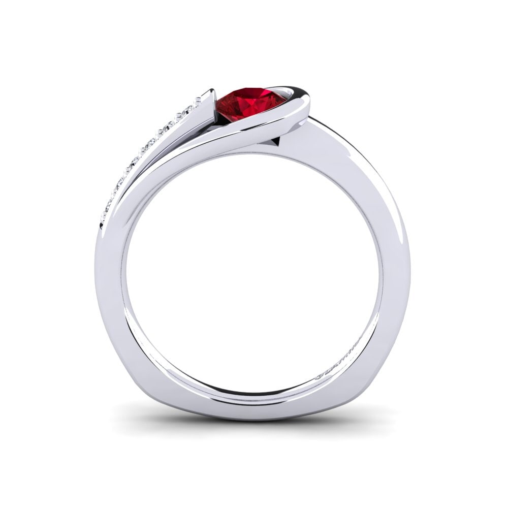 Red Zirconia Engagement Ring Genifer 0.5 crt