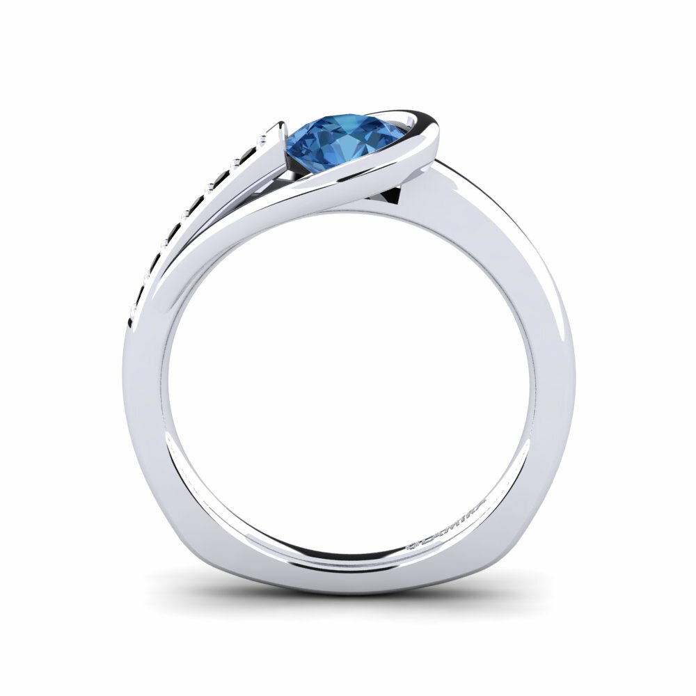 Donker Blauwe Zirkoon Verlovingsring Genifer 0.8 crt