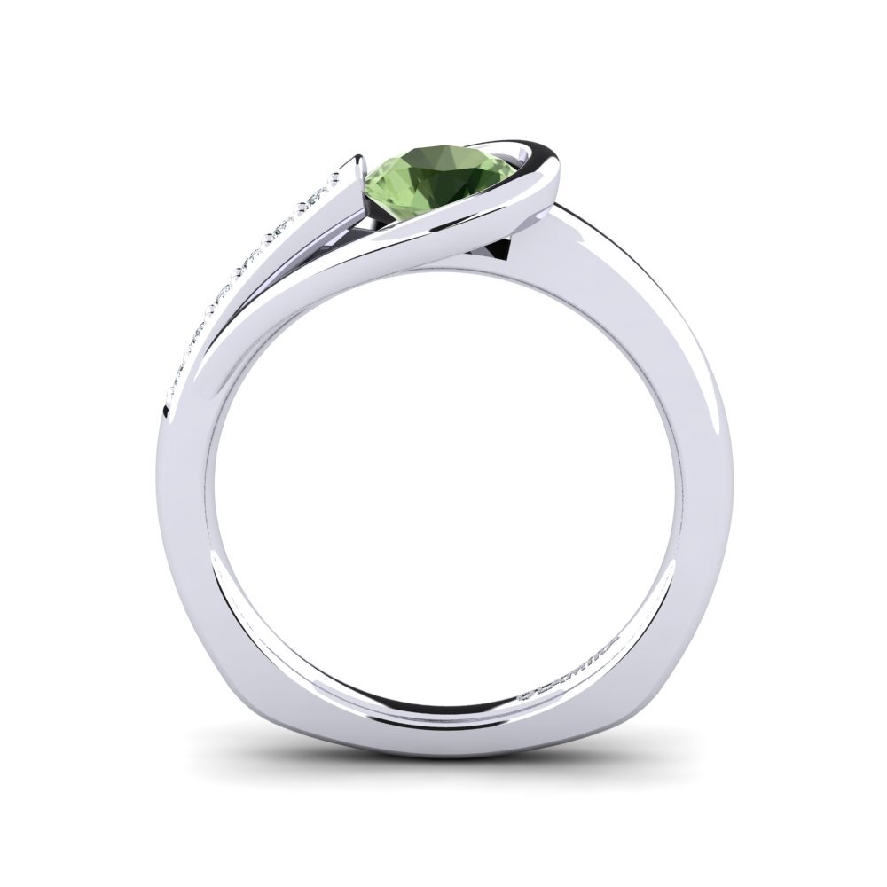 Green Sapphire Engagement Ring Genifer 0.8 crt