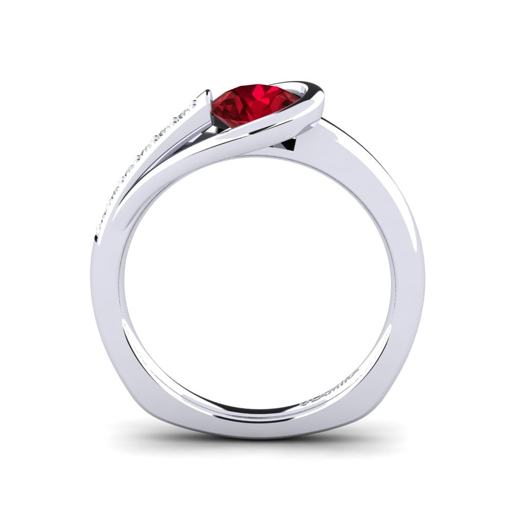 Red Zirconia Engagement Ring Genifer 0.8 crt