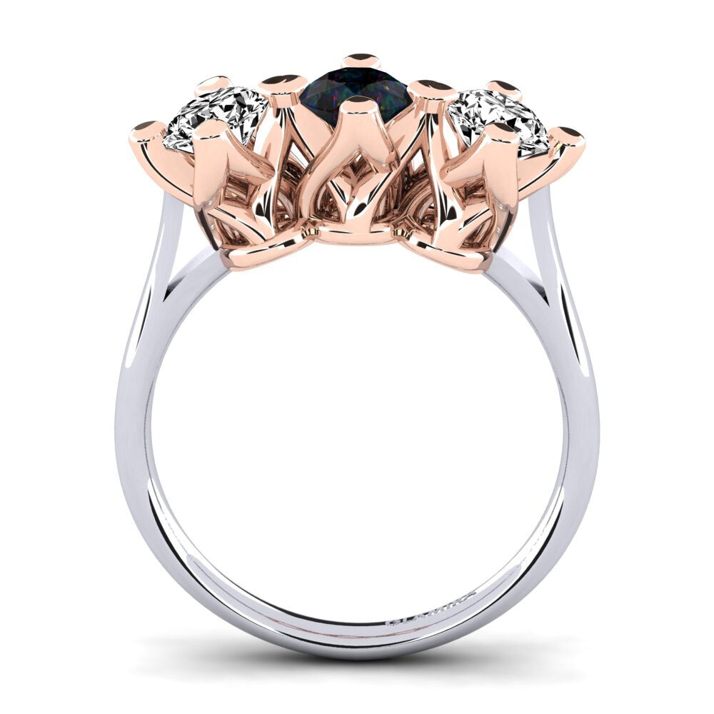 Black Opal Engagement Ring Gennarina
