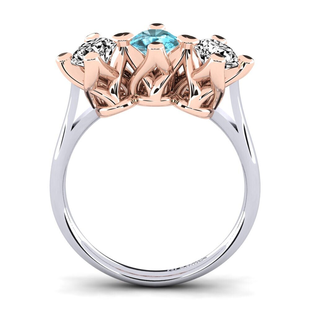 Blue Zircon Engagement Ring Gennarina
