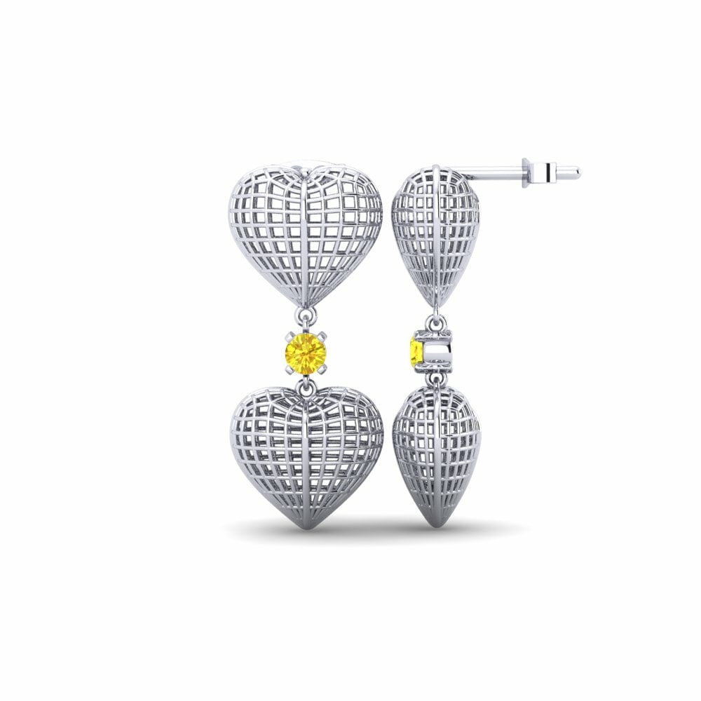 Saphir Jaune Boucle d'oreille femme Georgeanna