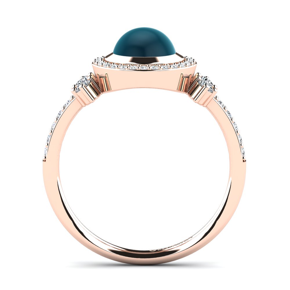 Cabochon London Blue Topaz Ring Georgian