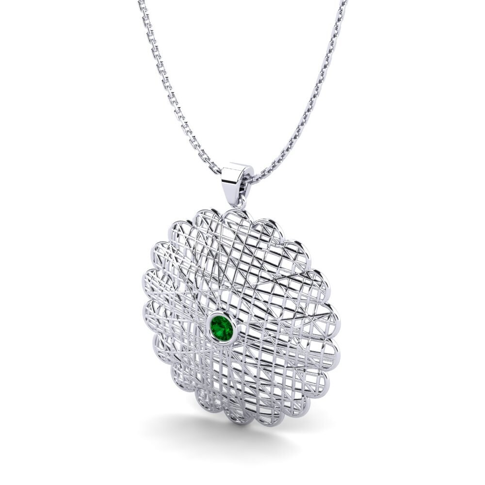Plata 925 Circonita Verde Colgante de Mujer Gerfrid