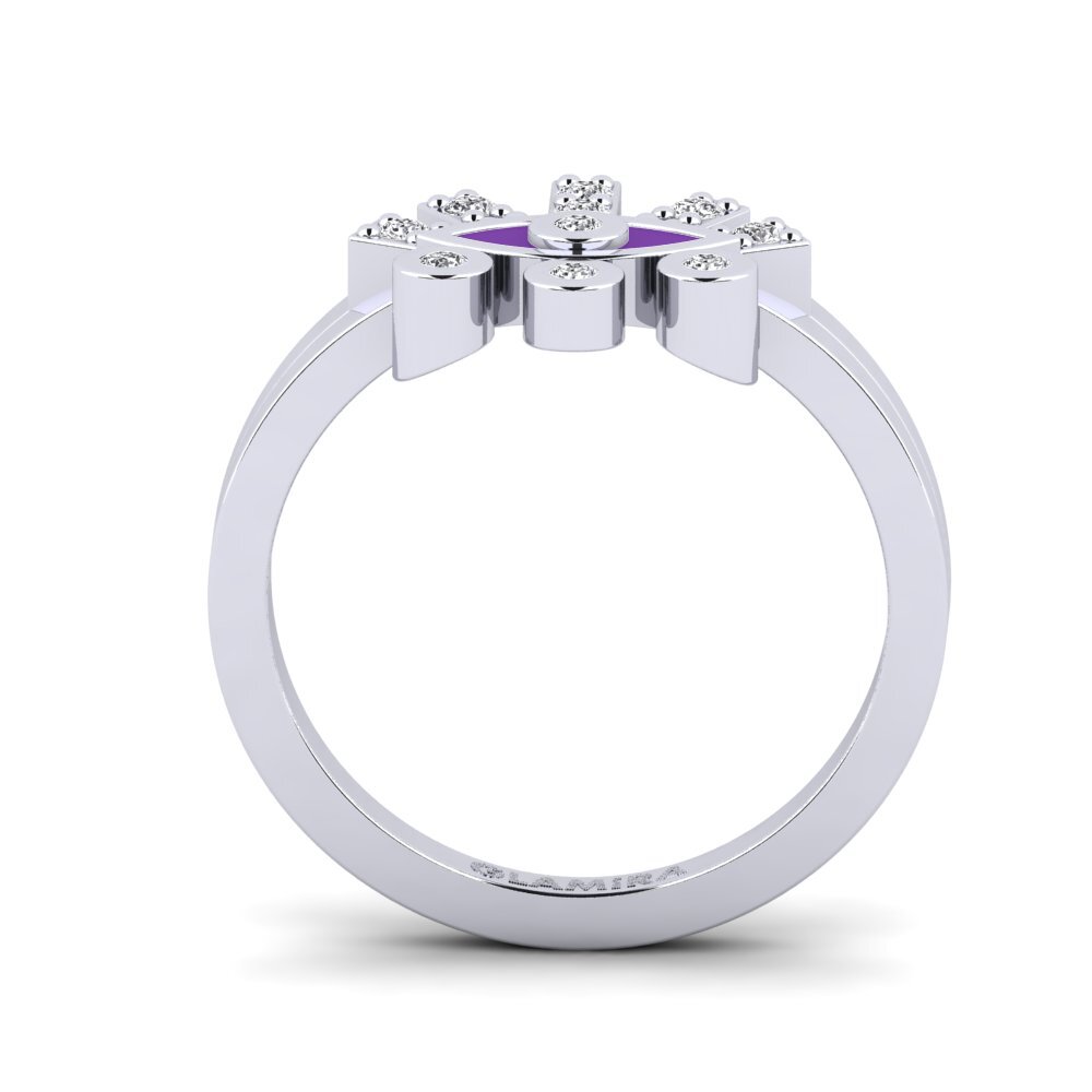 Weiß-Silber Pinker Ring Germanic