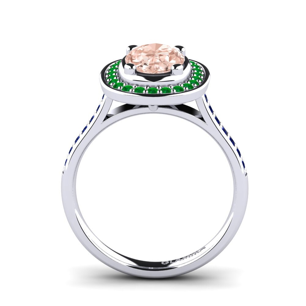 9ct White Gold Morganite Engagement Ring Girona
