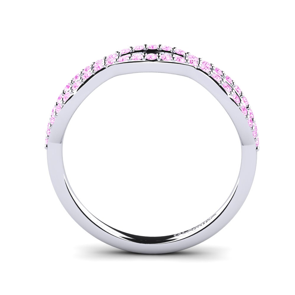 White Silver Pink Sapphire Ring Gisind