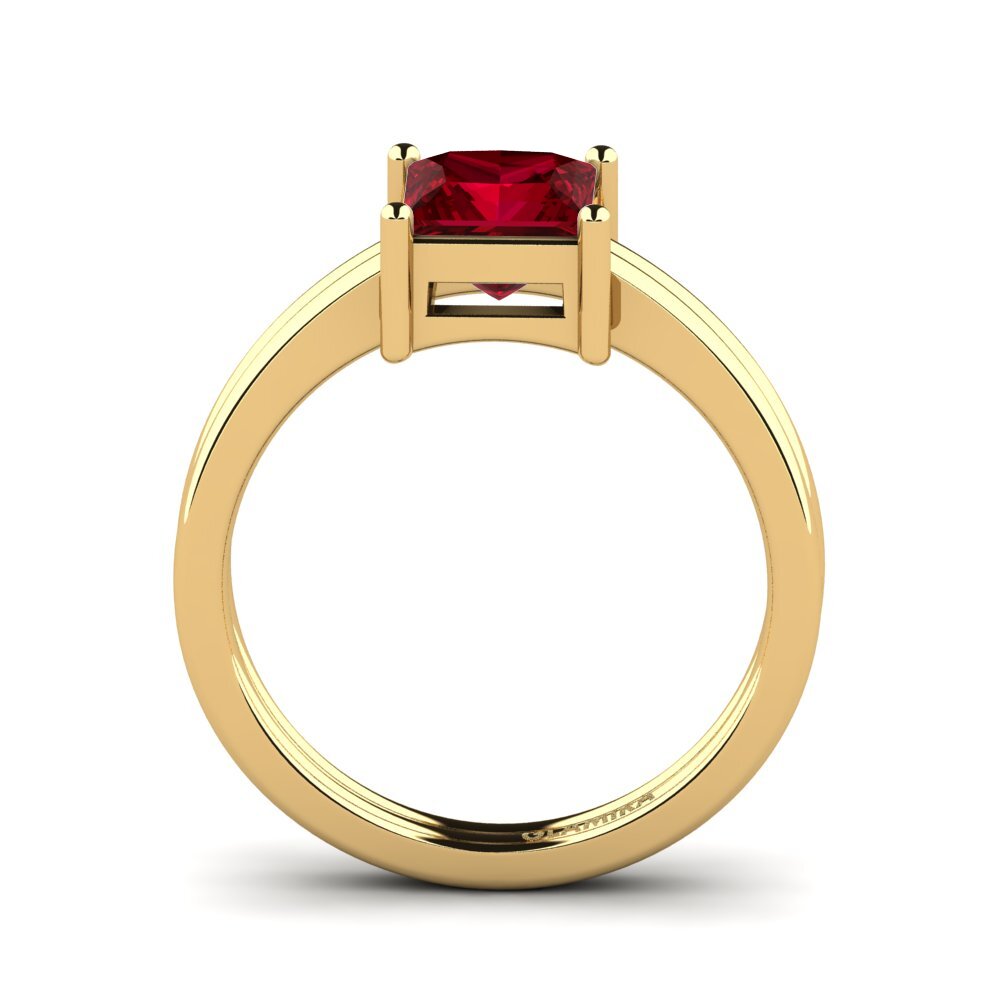 Red Zirconia Engagement Ring Gislind