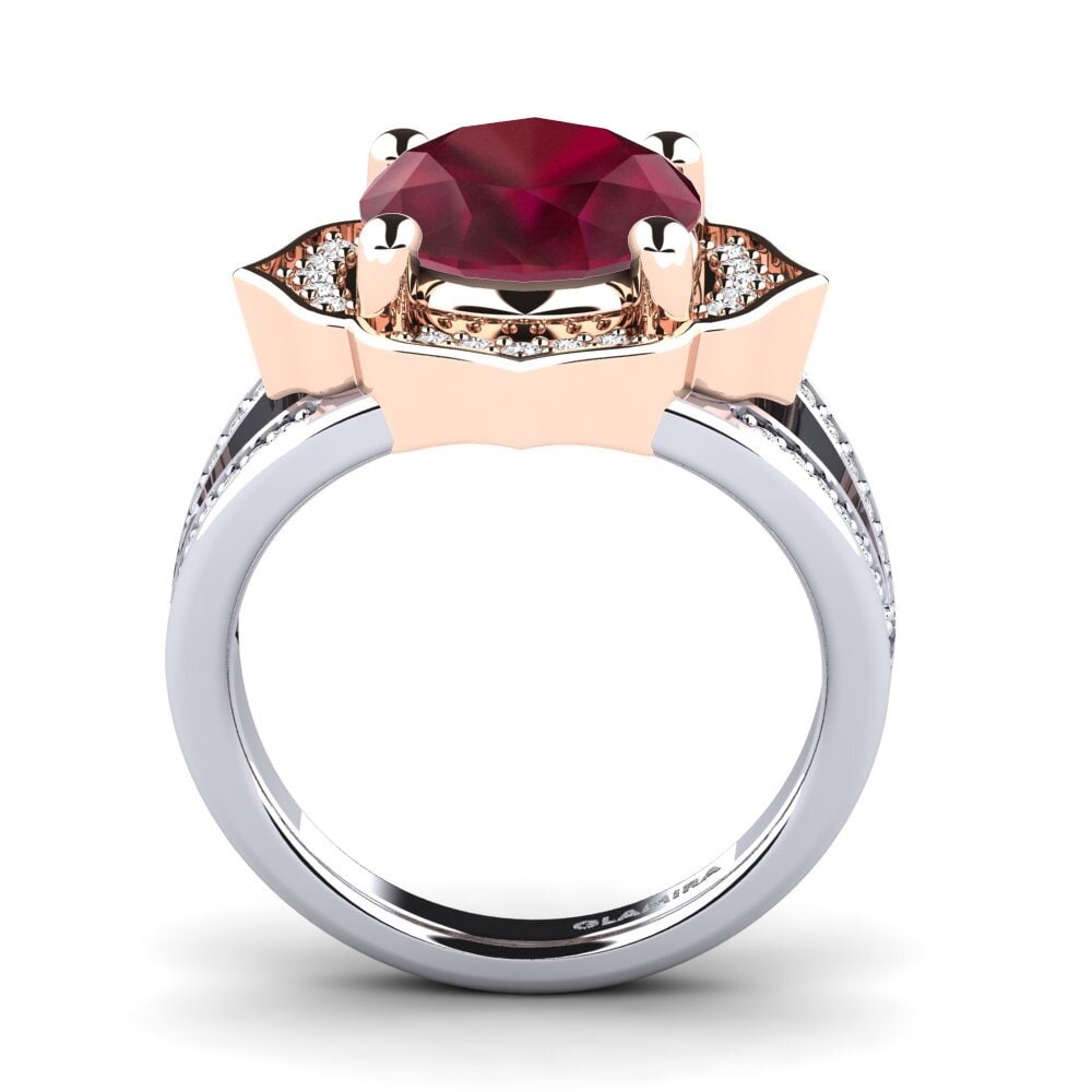18k Oro Blanco / Rosa Anillo Gizella