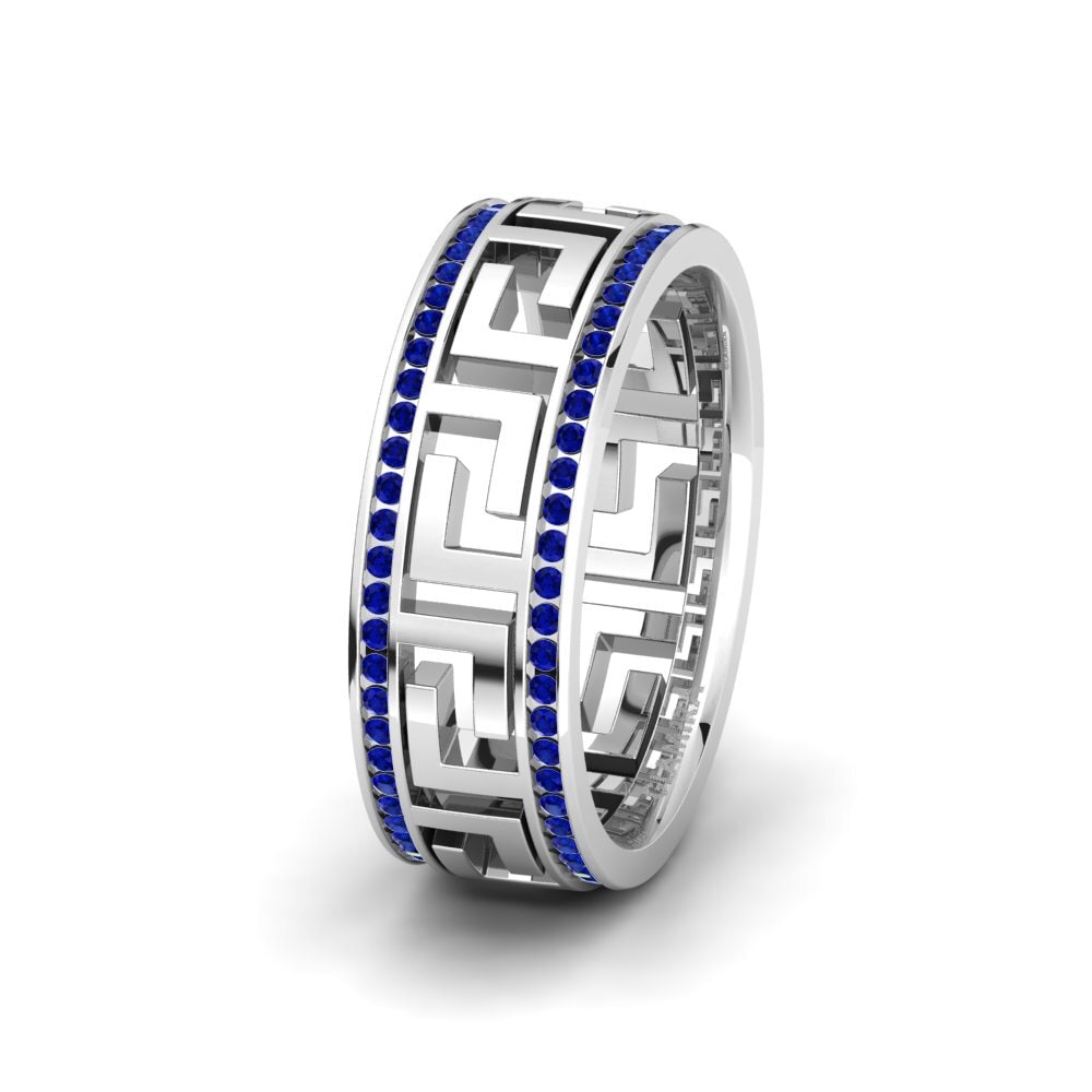 950 Platinum Sapphire Women's Wedding Ring Glamorous Cover 7 mm